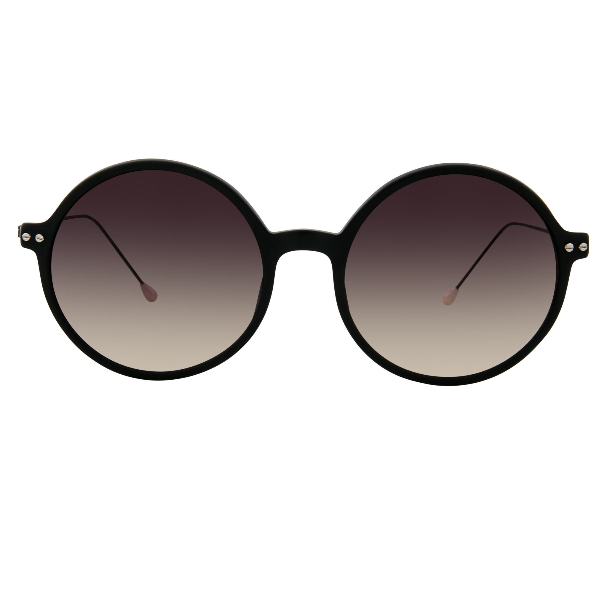 Ann Demeulemeester Sunglasses Round Matte Black 925 Silver with Grey Graduated Lenses CAT3 AD54C3SUN - Watches & Crystals