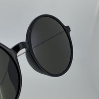 Thumbnail for Ann Demeulemeester Sunglasses Round Shiny Black 925 Silver with Grey Lenses CAT3 AD54C1SUN - Watches & Crystals