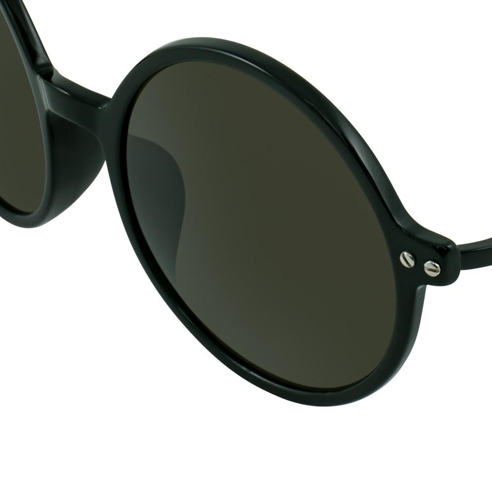 Ann Demeulemeester Sunglasses Round Shiny Black 925 Silver with Grey Lenses CAT3 AD54C1SUN - Watches & Crystals
