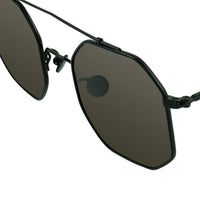 Thumbnail for Ann Demeulemeester Titanium Sunglasses Square Shiny Black 925 Silver CAT3 AD52C1SUN - Watches & Crystals