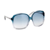 Thumbnail for Antonio Berardi Women Sunglasses Oversized Frame Blue/Clear and Blue Graduated Lenses - 9AB2C3PETROL - Watches & Crystals