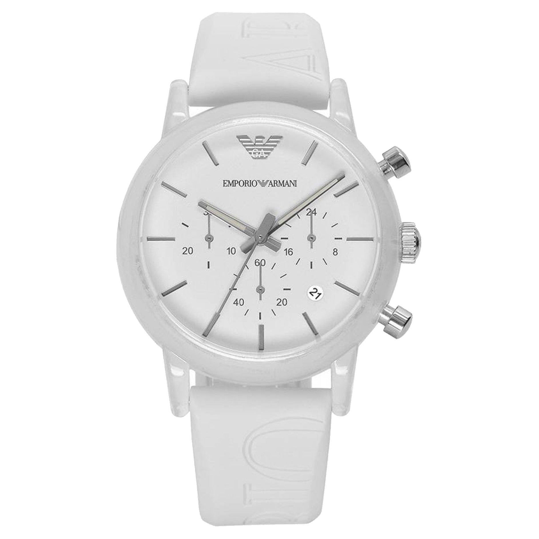 Emporio Armani Men's Chronograph Watch White PVD AR1054