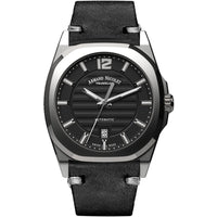 Thumbnail for Armand Nicolet J09-3 Black Leather Stainless Steel - Watches & Crystals
