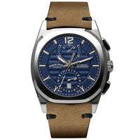 Thumbnail for Armand Nicolet J09-3 Chronograph Blue Leather - Watches & Crystals