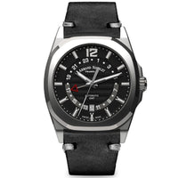 Thumbnail for Armand Nicolet J09-3 GMT Black Leather - Watches & Crystals