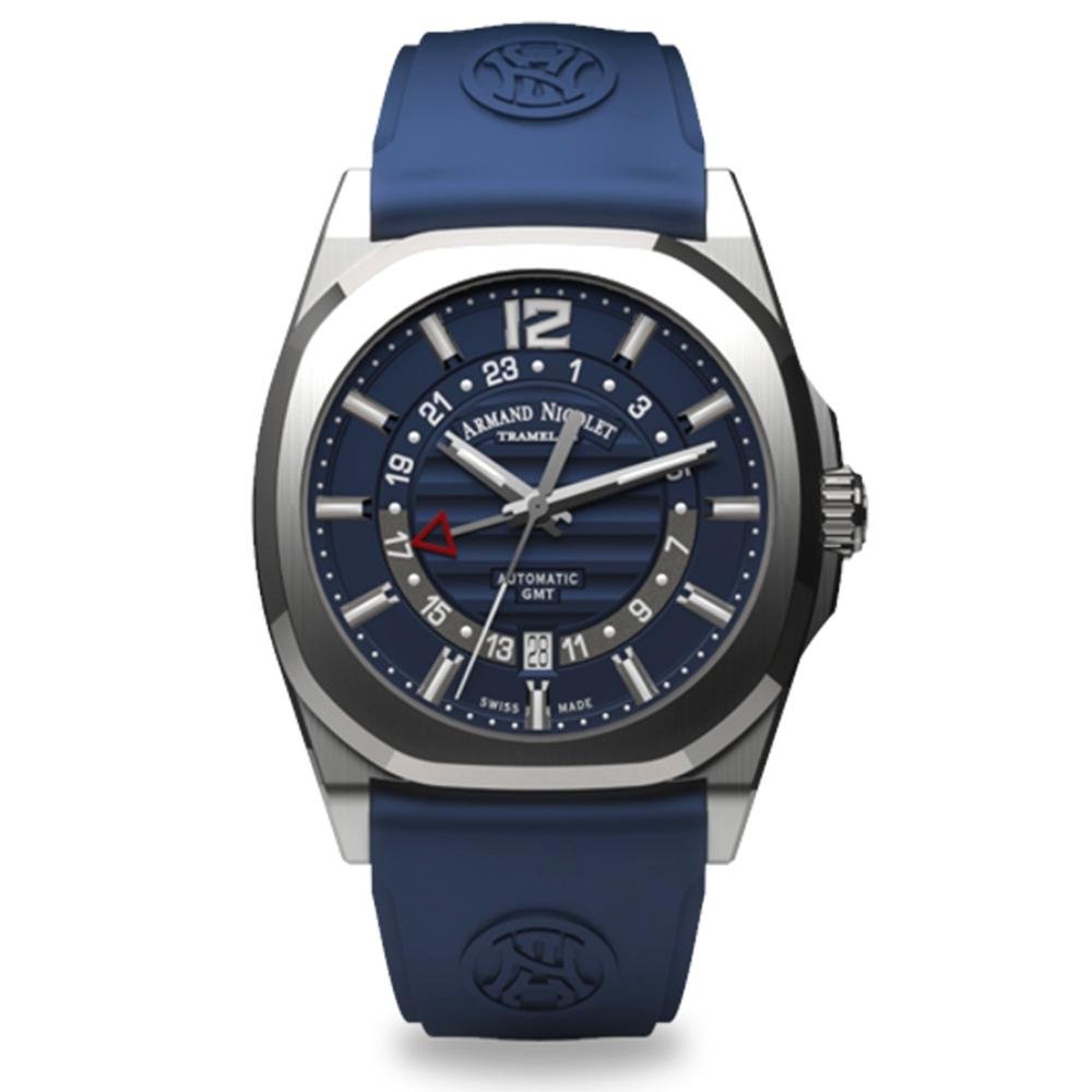 Armand Nicolet J09-3 GMT Blue Rubber - Watches & Crystals