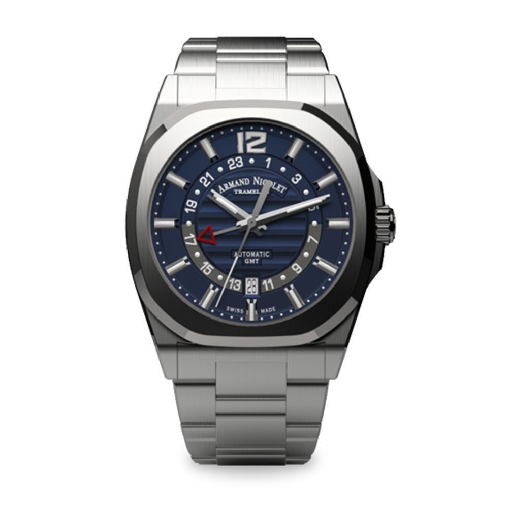 Armand Nicolet J09-3 GMT Blue Stainless Steel - Watches & Crystals