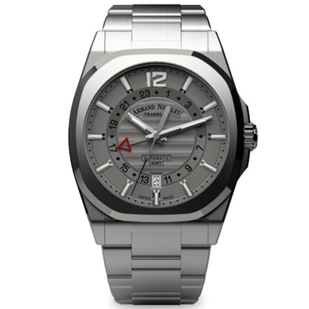Armand Nicolet J09-3 GMT Grey Stainless Steel - Watches & Crystals