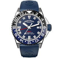 Thumbnail for Armand Nicolet JS9-41 GMT Stainless Steel Black and Blue Ceramic Bezel - Watches & Crystals