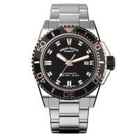 Thumbnail for Armand Nicolet JS9-44 Black/Rose Gold Stainless Steel - Watches & Crystals