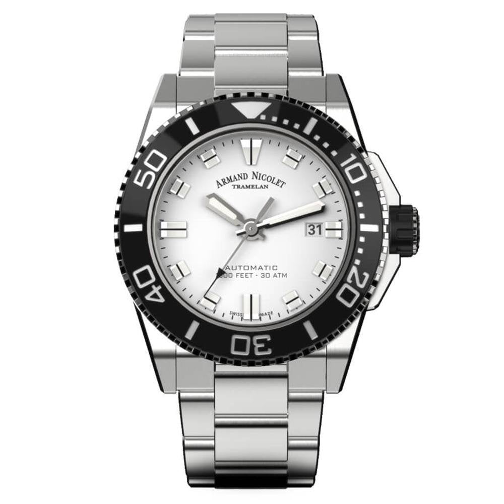 Armand Nicolet JS9-44 Silver Stainless Steel - Watches & Crystals