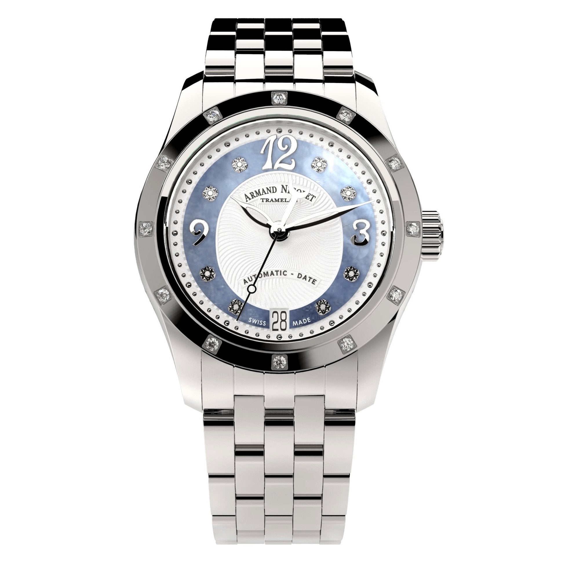 Armand Nicolet Ladies Watch M03-3 Diamond Blue A151EAA-AK-MA150 - Watches & Crystals