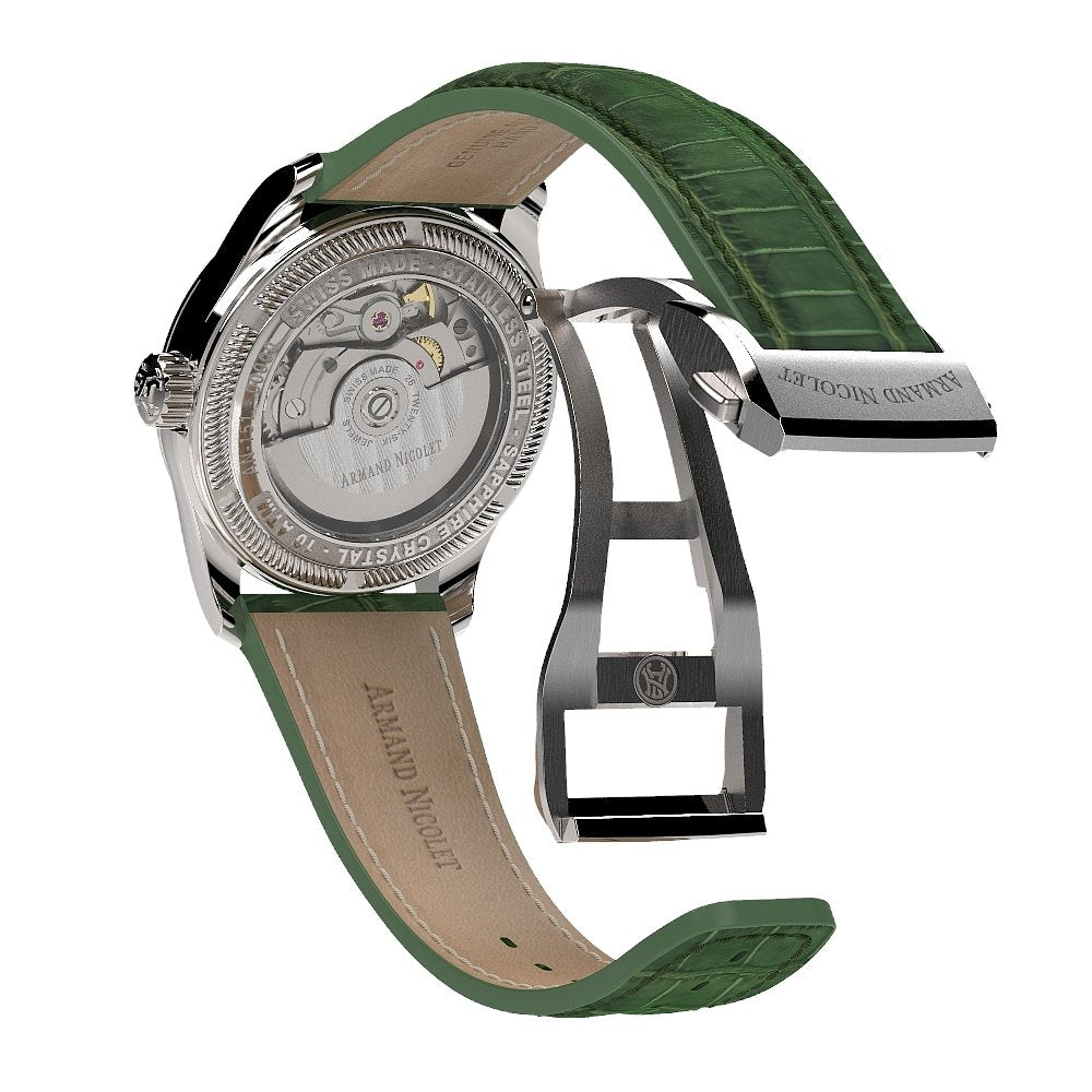 Armand Nicolet Ladies Watch M03-3 Green Leather A151BAA-AV-P882VR8 - Watches & Crystals