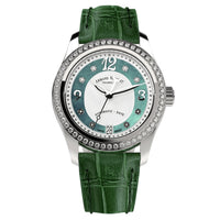 Thumbnail for Armand Nicolet Ladies Watch M03-3 Green Leather Diamond A151FAA-AV-P882VR8 - Watches & Crystals