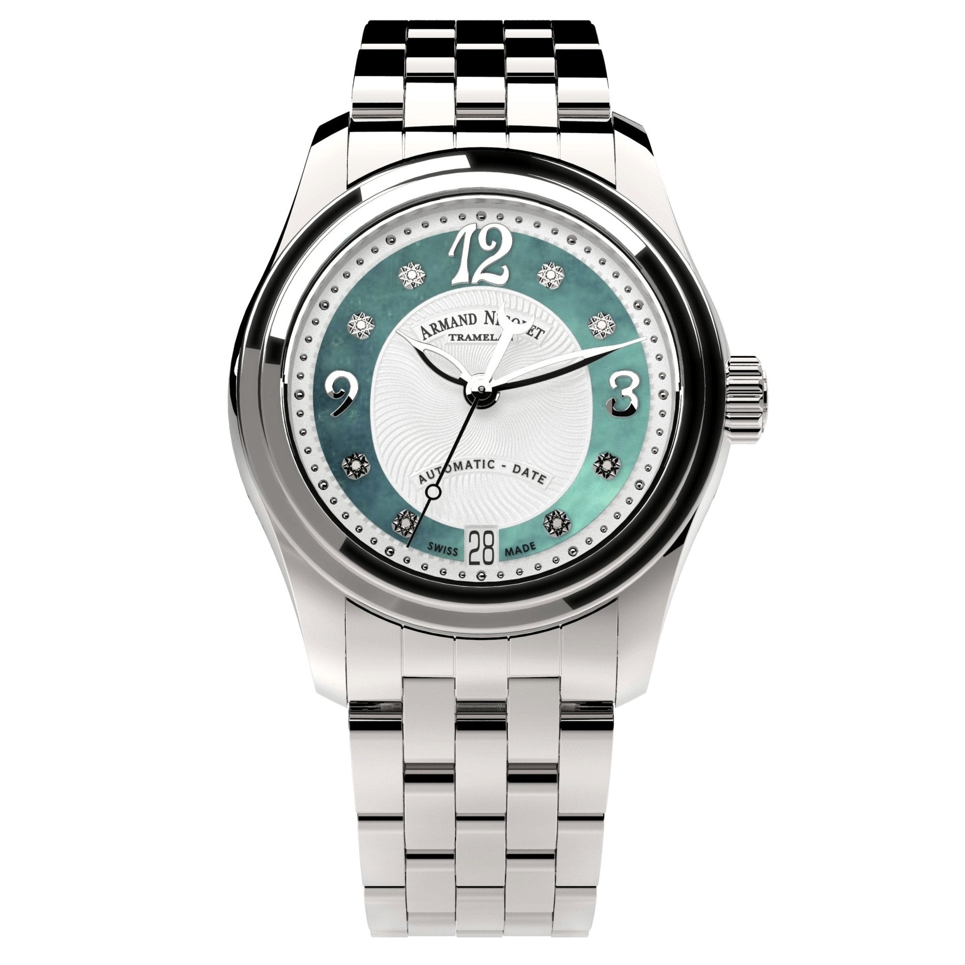 Armand Nicolet Ladies Watch M03-3 Stainless Steel Green A151BAA-AV-MA150 - Watches & Crystals