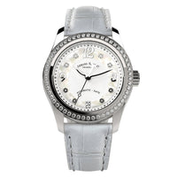 Thumbnail for Armand Nicolet Ladies Watch M03-3 White Leather Diamond A151FAA-AN-P882BC8 - Watches & Crystals