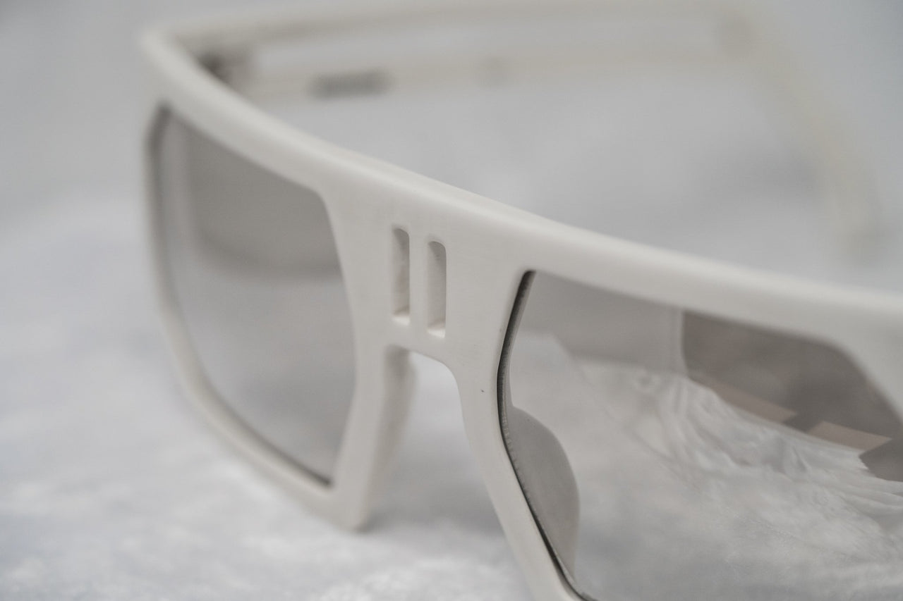 Boris Bidjan Saberi Sunglasses Rectangular White With Brown Graduated Lenses BBS1C1SUN - Watches & Crystals