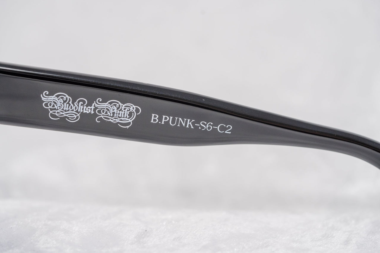 Buddhist Punk Sunglasses Rectangular Black Print With Grey Lenses Category 3 7BP6C2BLACKPRINT - Watches & Crystals