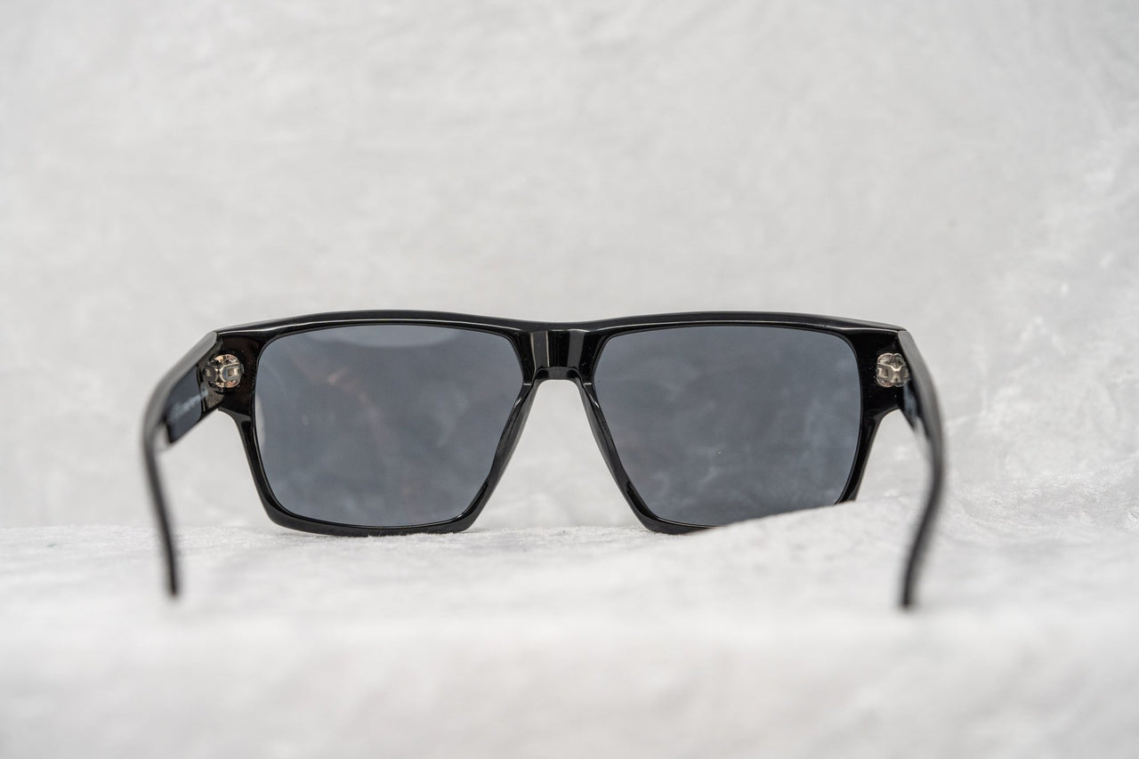 Buddhist Punk Sunglasses Rectangular Black Print With Grey Lenses Category 3 7BP6C2BLACKPRINT - Watches & Crystals
