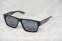Thumbnail for Buddhist Punk Sunglasses Rectangular Black Print With Grey Lenses Category 3 7BP6C2BLACKPRINT - Watches & Crystals