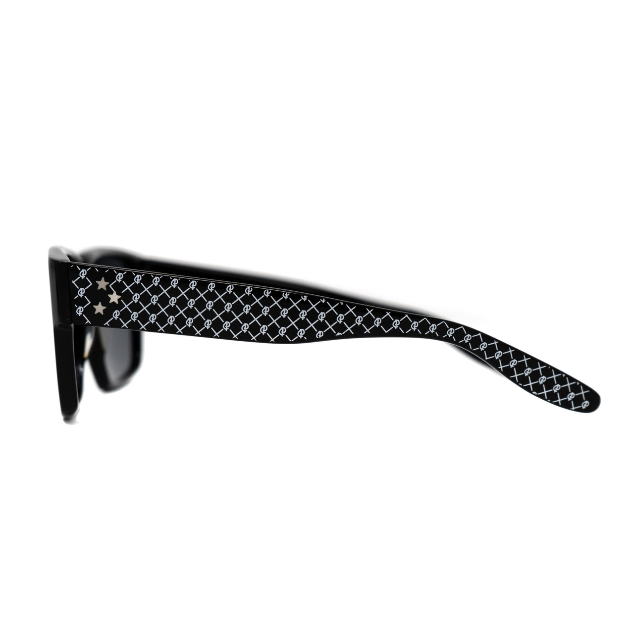 Buddhist Punk Sunglasses Rectangular Black Print With Grey Lenses Category 3 7BP6C2BLACKPRINT - Watches & Crystals