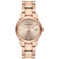 Thumbnail for Burberry Ladies Watch Diamond Check Stamped Rose Gold PVD BU9126 - Watches & Crystals
