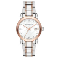 Thumbnail for Burberry Ladies Watch Diamond Check Stamped Two Tone BU9127 - Watches & Crystals