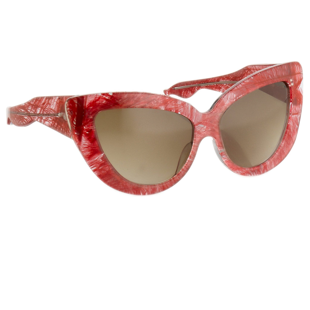 Charlotte Olympia Sunglasses Cat Eyes Red Clear Feather CO1C2SUN - Watches & Crystals