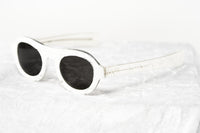 Thumbnail for David David Sunglasses Oval Solid White Crystal With Dark Grey Lenses Category 3 9DAVID1C2WHITE - Watches & Crystals