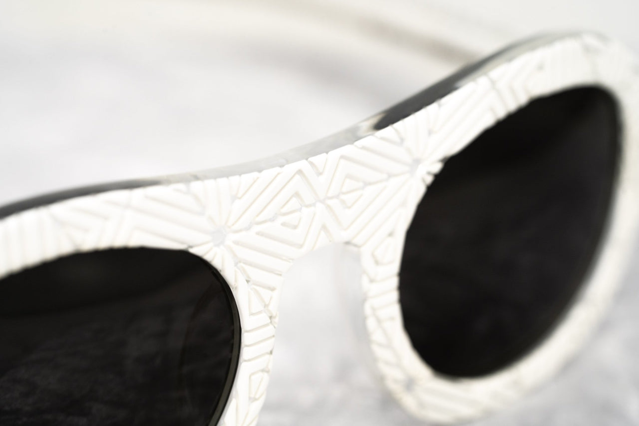 David David Sunglasses Oval Solid White Crystal With Dark Grey Lenses Category 3 9DAVID1C2WHITE - Watches & Crystals