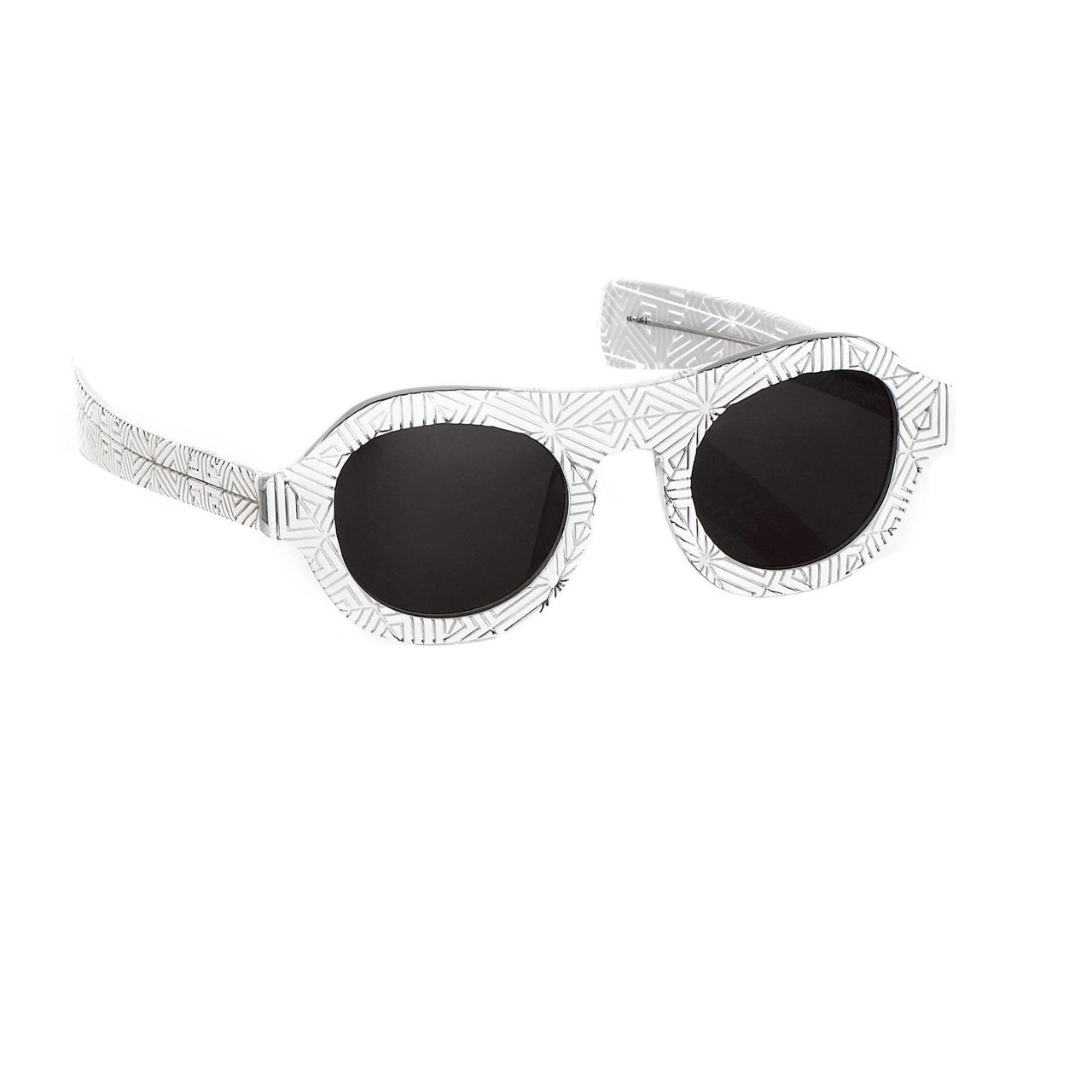 David David Sunglasses Oval Solid White Crystal With Dark Grey Lenses Category 3 9DAVID1C2WHITE - Watches & Crystals