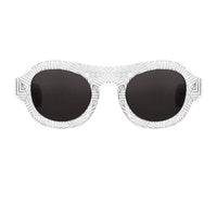 Thumbnail for David David Sunglasses Oval Solid White Crystal With Dark Grey Lenses Category 3 9DAVID1C2WHITE - Watches & Crystals