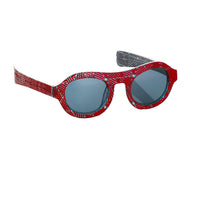 Thumbnail for David David Unisex Sunglasses Oval Solid Red Transparent Blue With Dark Blue Lenses Category 3 9DAVID1C1RED - Watches & Crystals