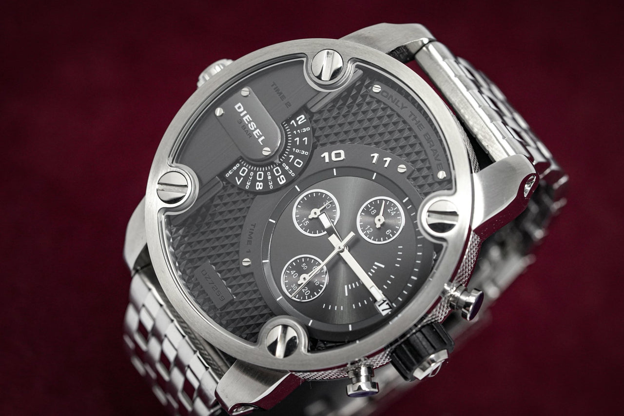 Diesel Men's Chronograph Watch Little Daddy Black Silver - Watches & Crystals