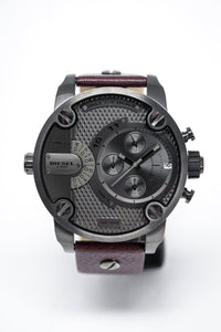 Thumbnail for Diesel Men's Chronograph Watch Little Daddy Gun Metal Brown - Watches & Crystals