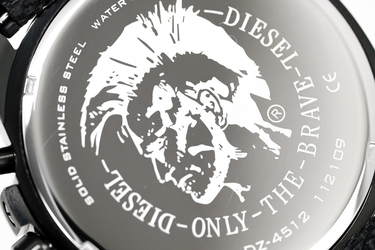 Crystals Mega Diesel & Watch Men\'s Black Watches Grey Chronograph Chief – DZ4512