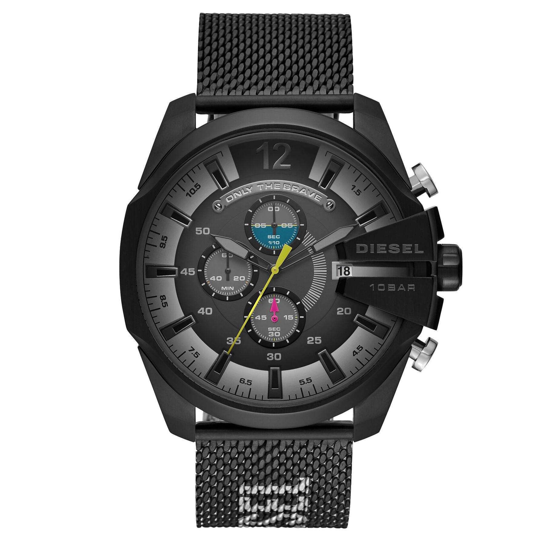 Diesel Men's Chronograph Watch Mega Chief Black Mesh DZ4514 - Watches & Crystals