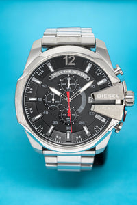 Thumbnail for Diesel Men's Chronograph Watch Mega Chief Black Silver - Watches & Crystals