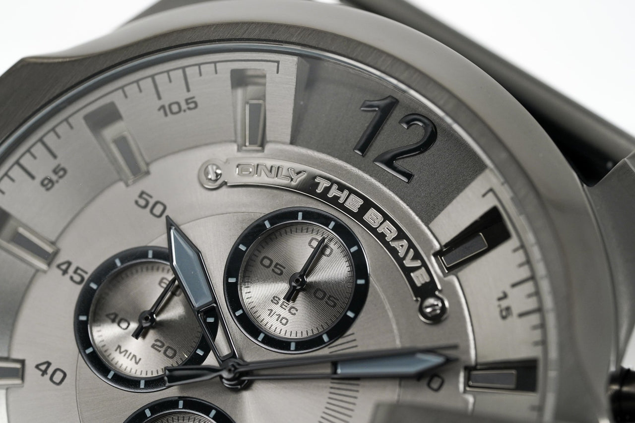 Men\'s Watches Crystals Mesh & – Gunmetal Watch Diesel Chronograph Mega Chief