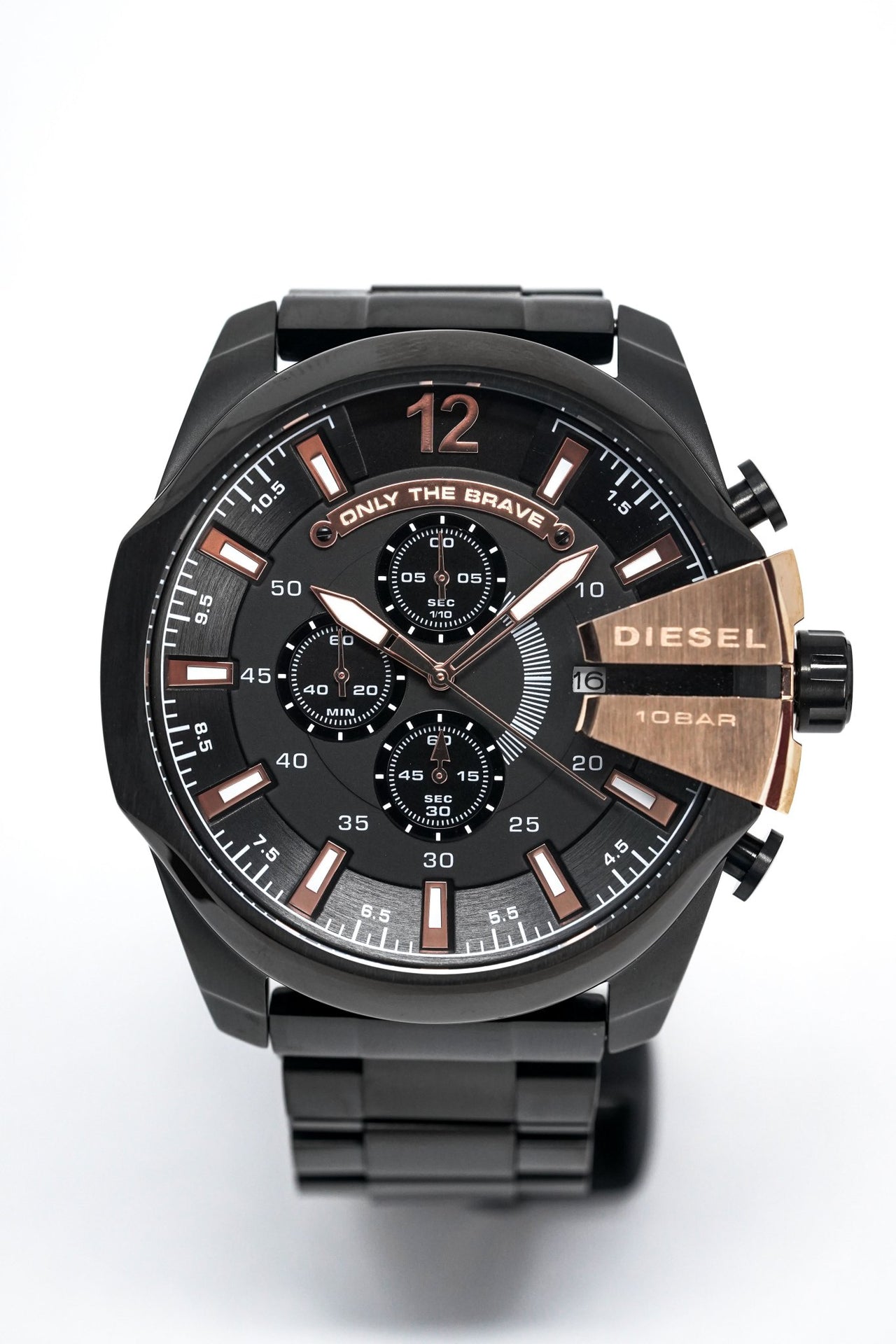 Diesel Men\'s Chronograph Watch Mega Chief IP Rose Gold – Watches & Crystals