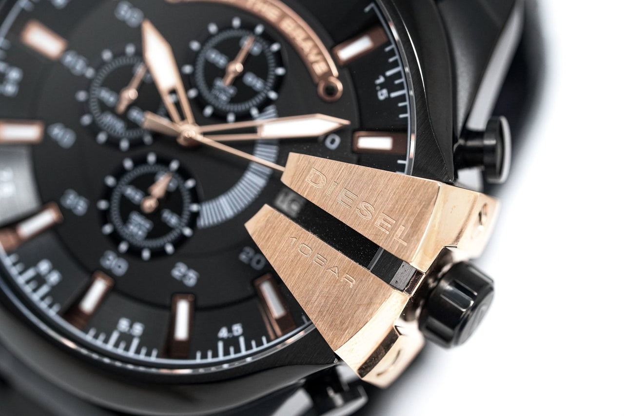 Diesel Men's Chronograph Watch Mega Chief IP Rose Gold – Watches & Crystals