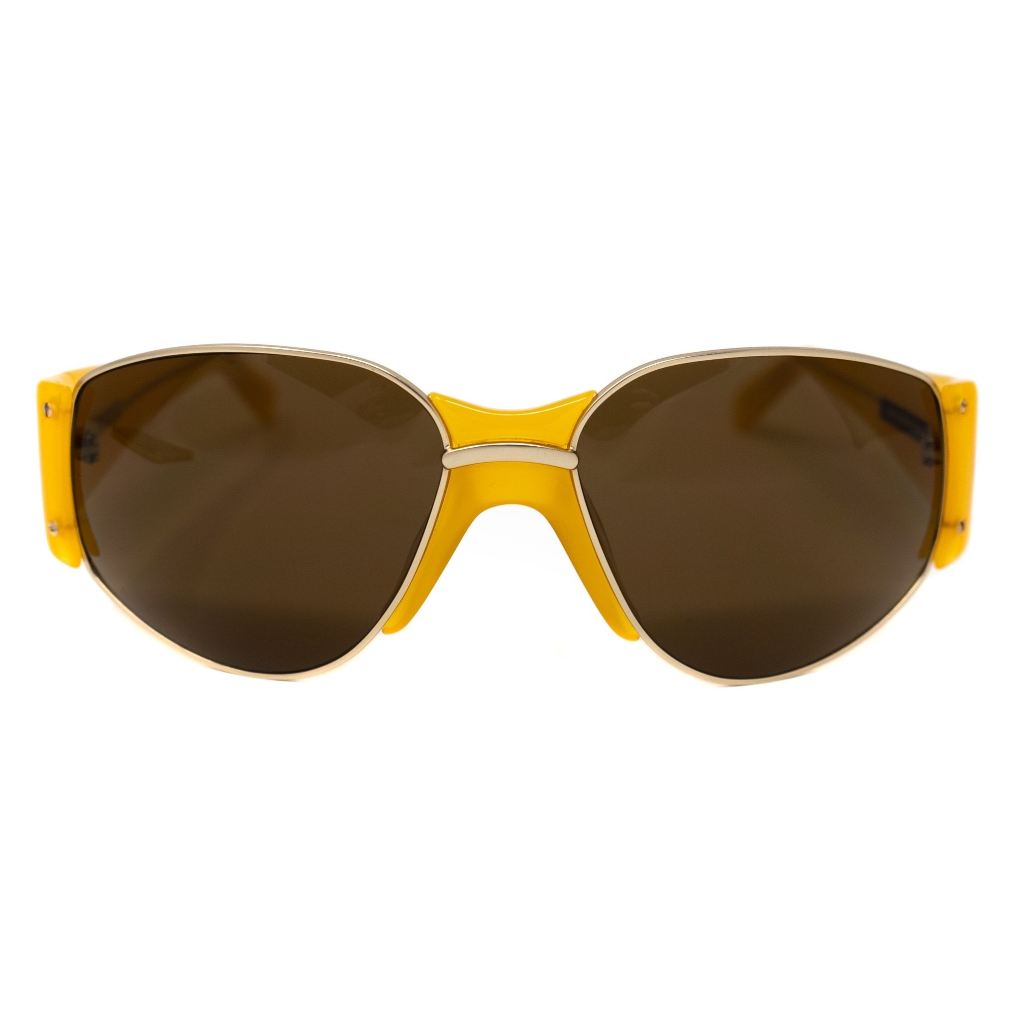 Eley Kishimoto Sunglasses Oversized Mustard Gold With Brown Lenses 5EKC1 - Watches & Crystals