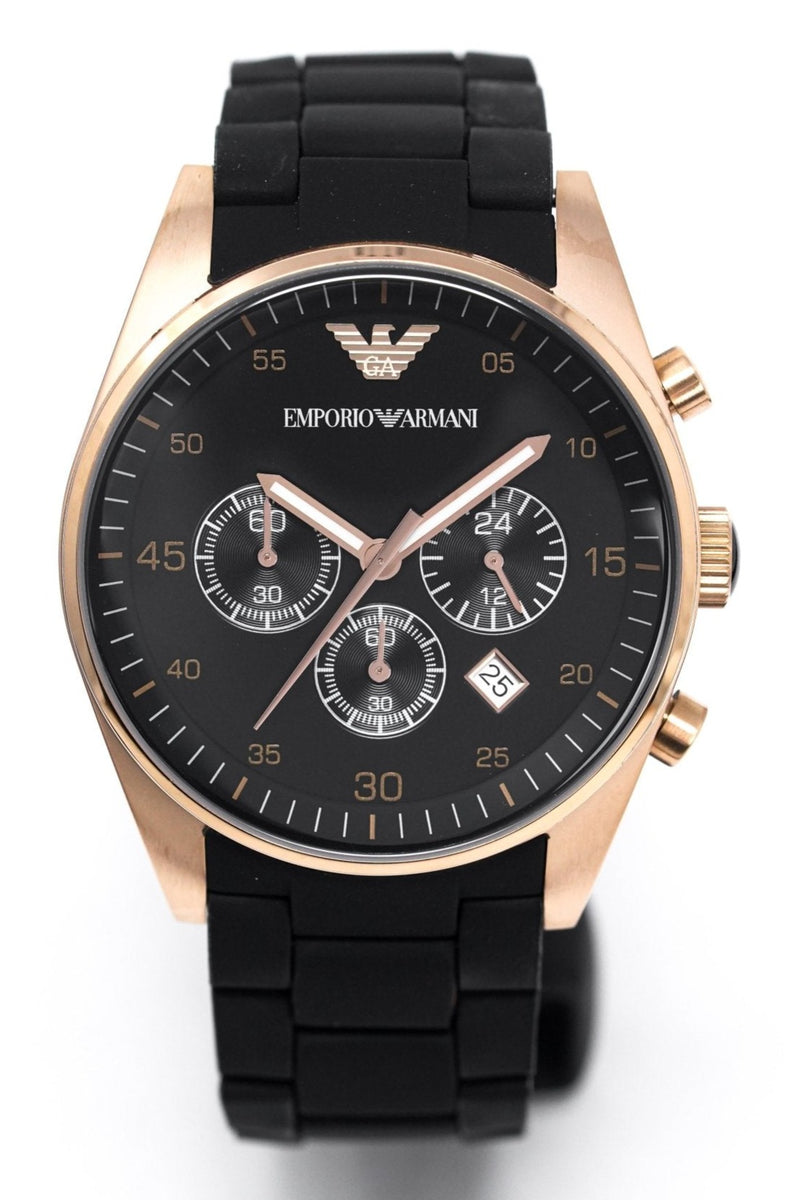 Emporio Armani Sportivo Chronograph Watch Rose Gold PVD AR5906 ...