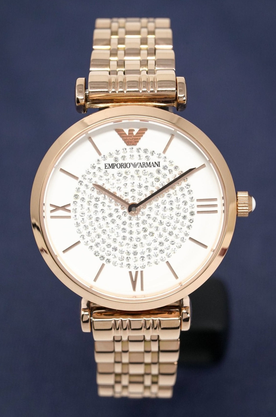 Emporio Armani Ladies T-Bar Gianni Watch Rose Gold Plated AR11244 - Watches & Crystals