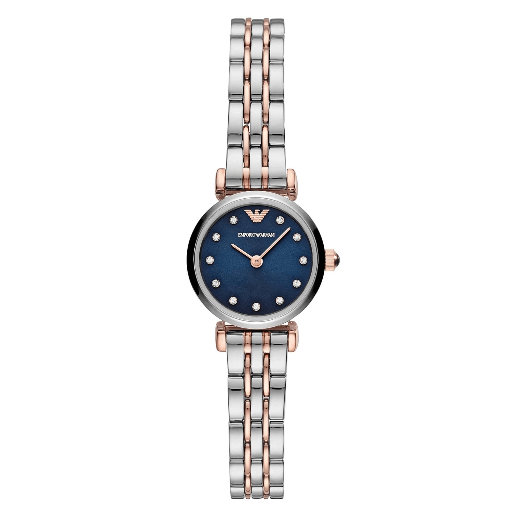 Emporio Armani Ladies Watch T-Bar Gianni Two-Tone Blue AR11222 - Watches & Crystals