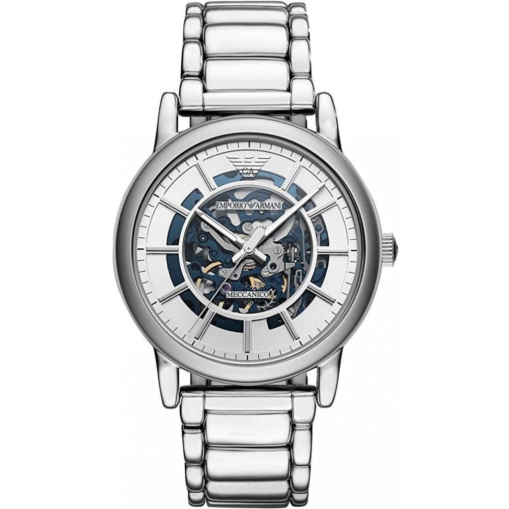 Emporio Armani Men's Automatic Watch Meccanico Silver AR60006 - Watches & Crystals