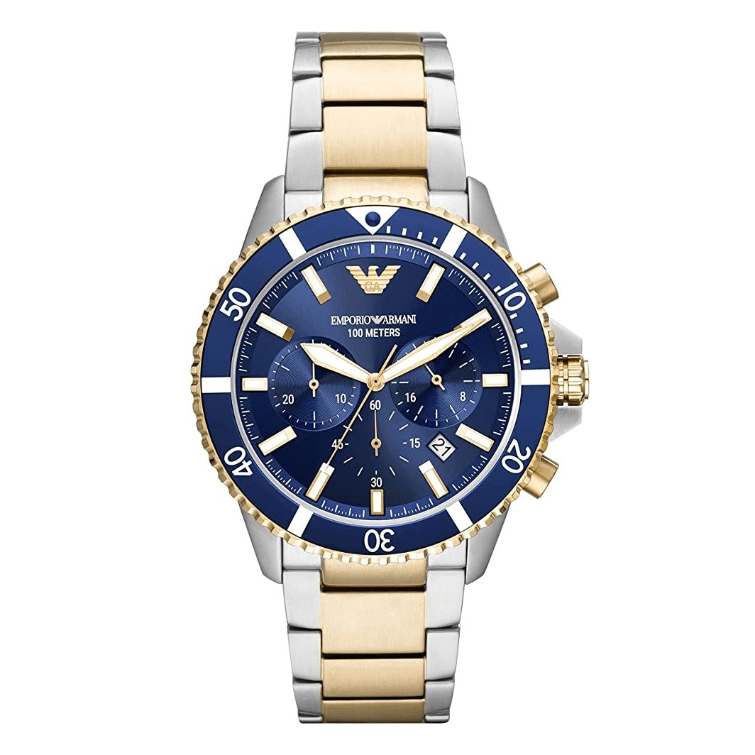 Emporio Armani Men's Chronograph Diver Watch Blue AR11362 - Watches & Crystals