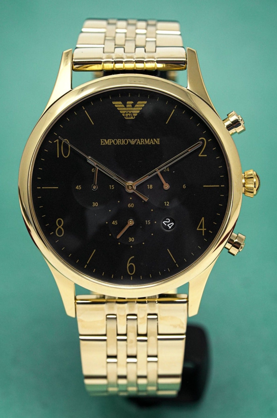 Emporio Armani Men's Chronograph Watch Gold PVD AR1893 – Watches