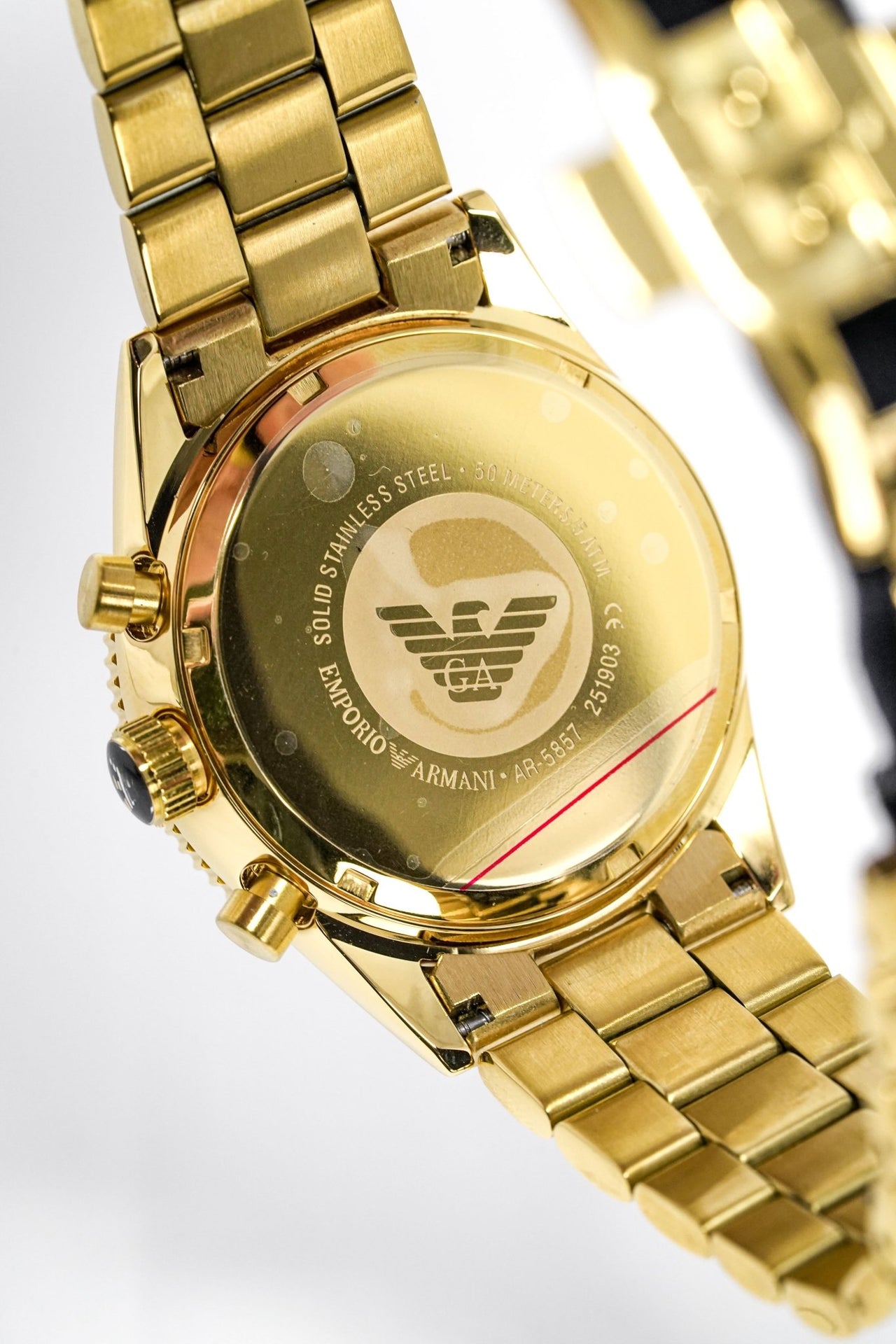 Emporio Armani Men's Chronograph Watch Gold PVD AR5857 - Watches & Crystals