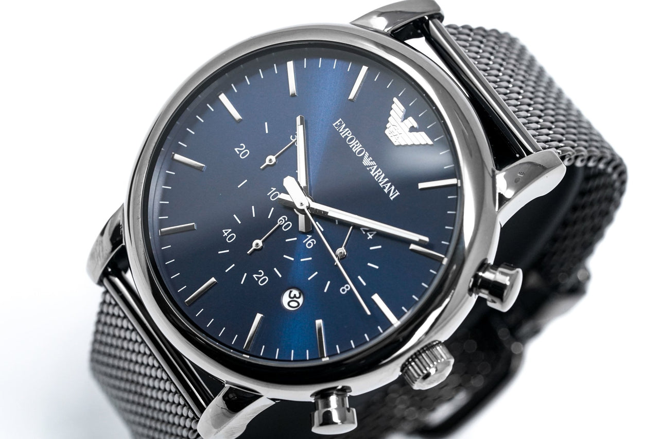 Emporio Armani Men\'s Chronograph Watch Gunmetal AR1979 – Watches & Crystals